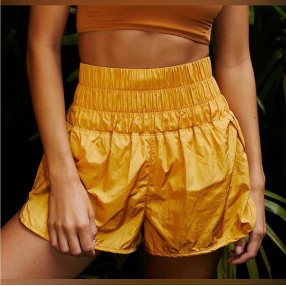 Free People Pants - Free People FP Movement The Way Home Shorts, Varsity Gold, sz L